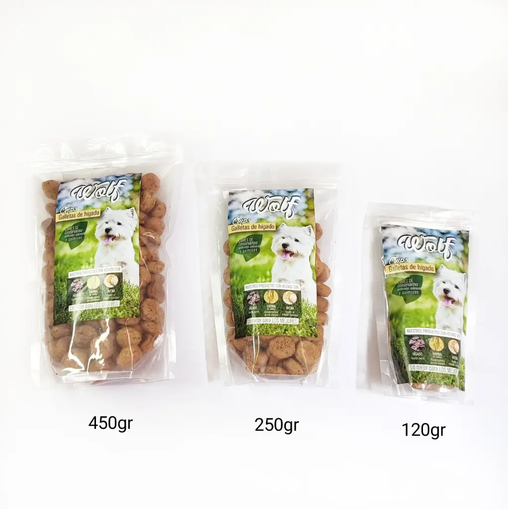 Galletas de Hígado Wolf - Chips Razas Pequeñas